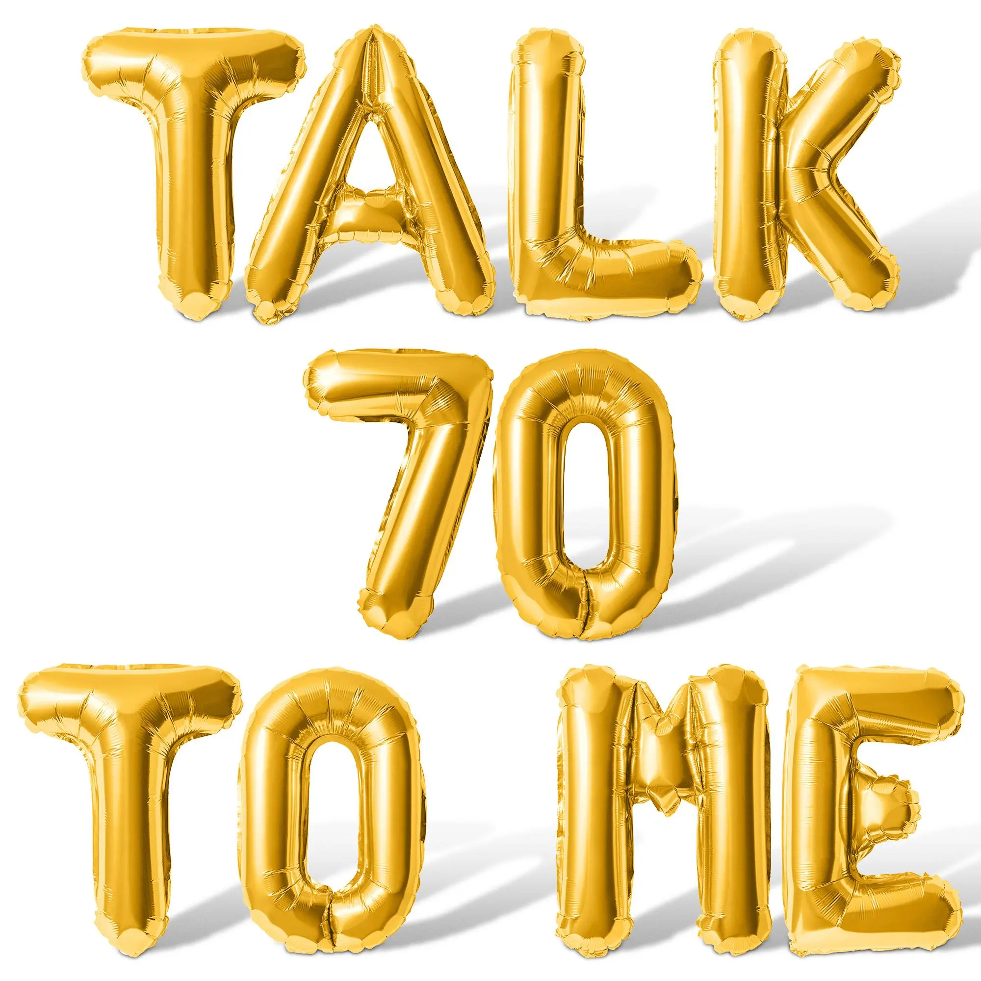 Letter Balloons - TALK 70 TO ME 16" Inch Alphabet Letters Foil Mylar Balloon 70th Birthday Party Banner
