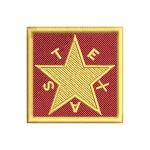 Texas Republic Flag Embroidered Patch – Red & Gold Lonestar Texas Patch