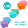 OmieSnack 2-Pack, Two 9.4 oz Silicone Snack Containers with Leakproof Lids - TTS