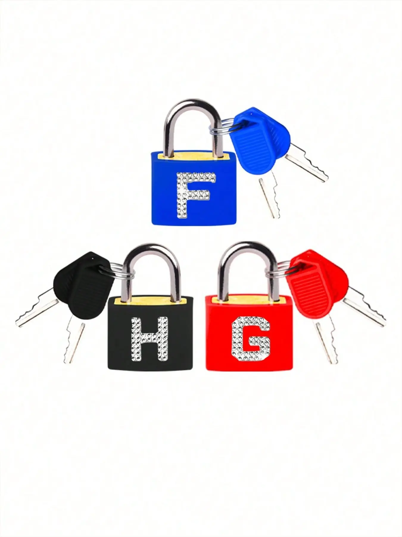 Glossy Diamond Alphabet Lock, A-Z Initial Letters, Closet Lock, Suitable for Suitcases, Backpacks, and Pen Pouches | Cartoon Safety Lock, Ideal for Dormitories, Lockers, Drawers, Helmets, Toolboxes, and Fences