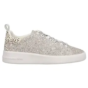 Vintage Havana Womens Lana Glitter Slip On Sneakers Shoes Casual - Silver