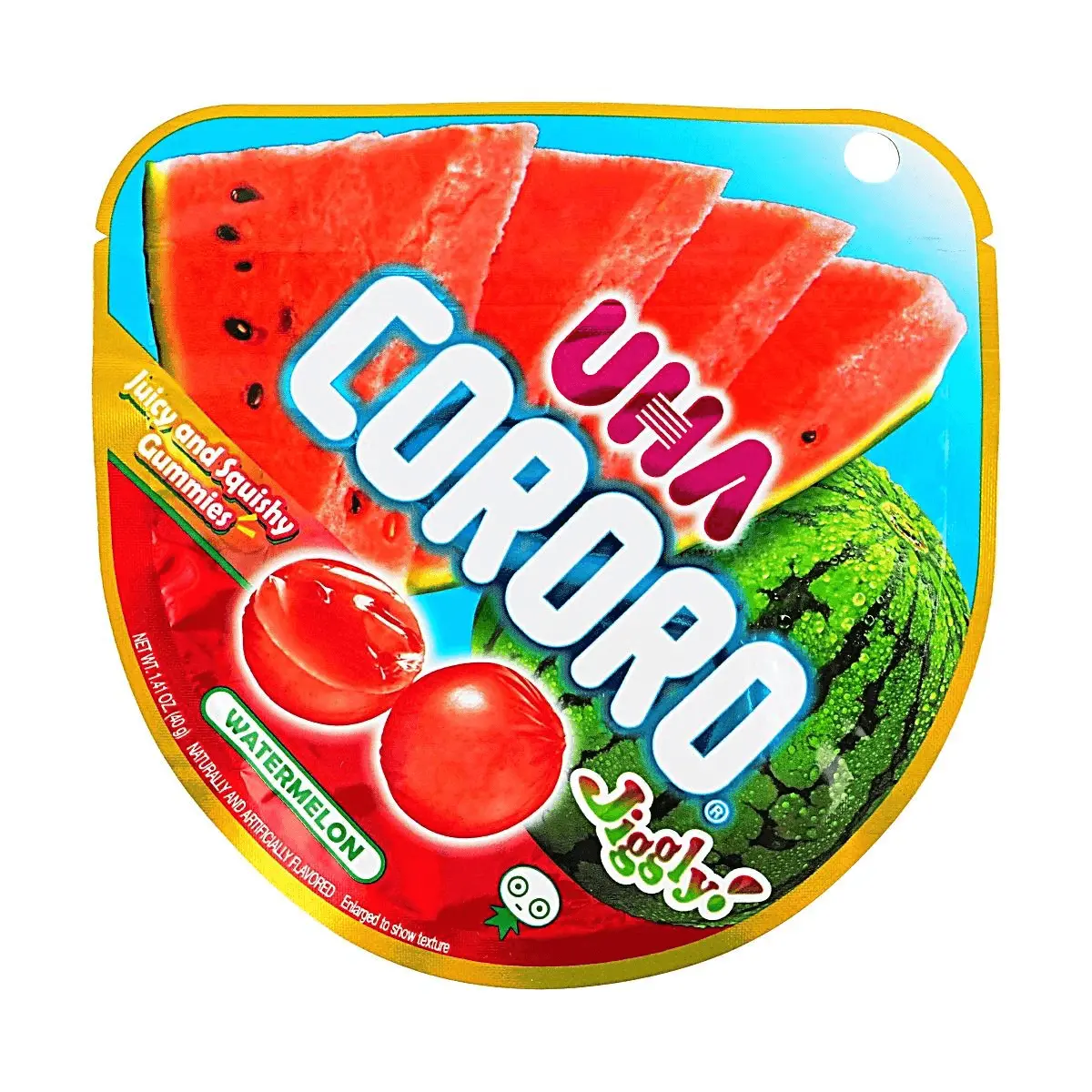 UHA Mikakuto Japanese Watermelon Gummy Candy - Fruity Chewy Snack, 40g