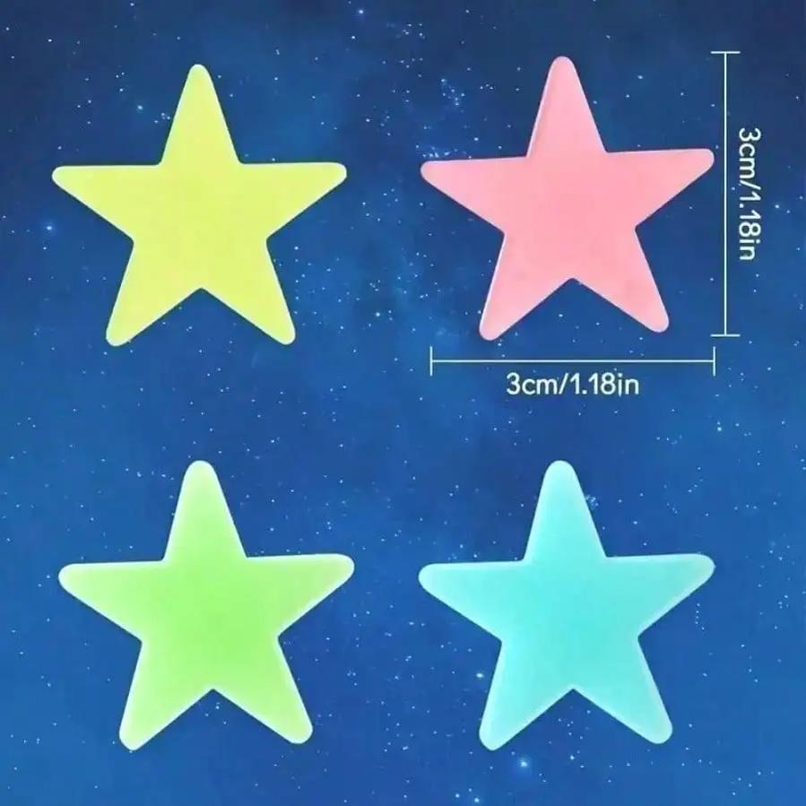 100/200 Pcs Luminous Star Wall Sticker Glow in the Dark Starry Sky Wall Decor for Bedroom Aesthetic Room Decoration