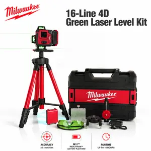 Milwaukee 16 Line 4D Leveling Instrument High Precision Measuring Tool For Wall Floor Ceiling Alignment Installation Work In Construction Interior Decoration Carpentry Layout And Engineering Marking Application