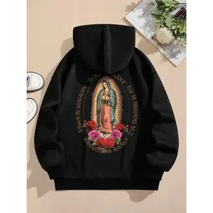 Women'S Virgin of Guadalupe Print Hoodie virgen de guadalupe shirt graphic tee shirts summer tops 6XHC1 Casual Comfort