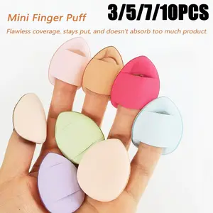Mini Finger Puff Small Air Cushion Powder Sponge For Face Concealer Bb Cream Sponge Puff Makeup Tool Wet And Dry Use Soft Powder Puff