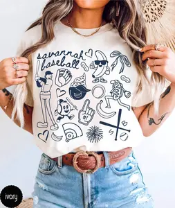 [Sale Up To 50%] Savannah Baseball Doodle Comfort Colors Shirt,Cute Trendy Savannah Baseball Game Day Tee Shirt,Gift for Savannah Baseball Fan,Banana Shirt