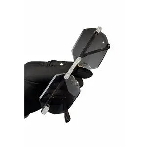 Iced Octagon Sunglasses – VVS D Color Stones, 925 Silver Accents