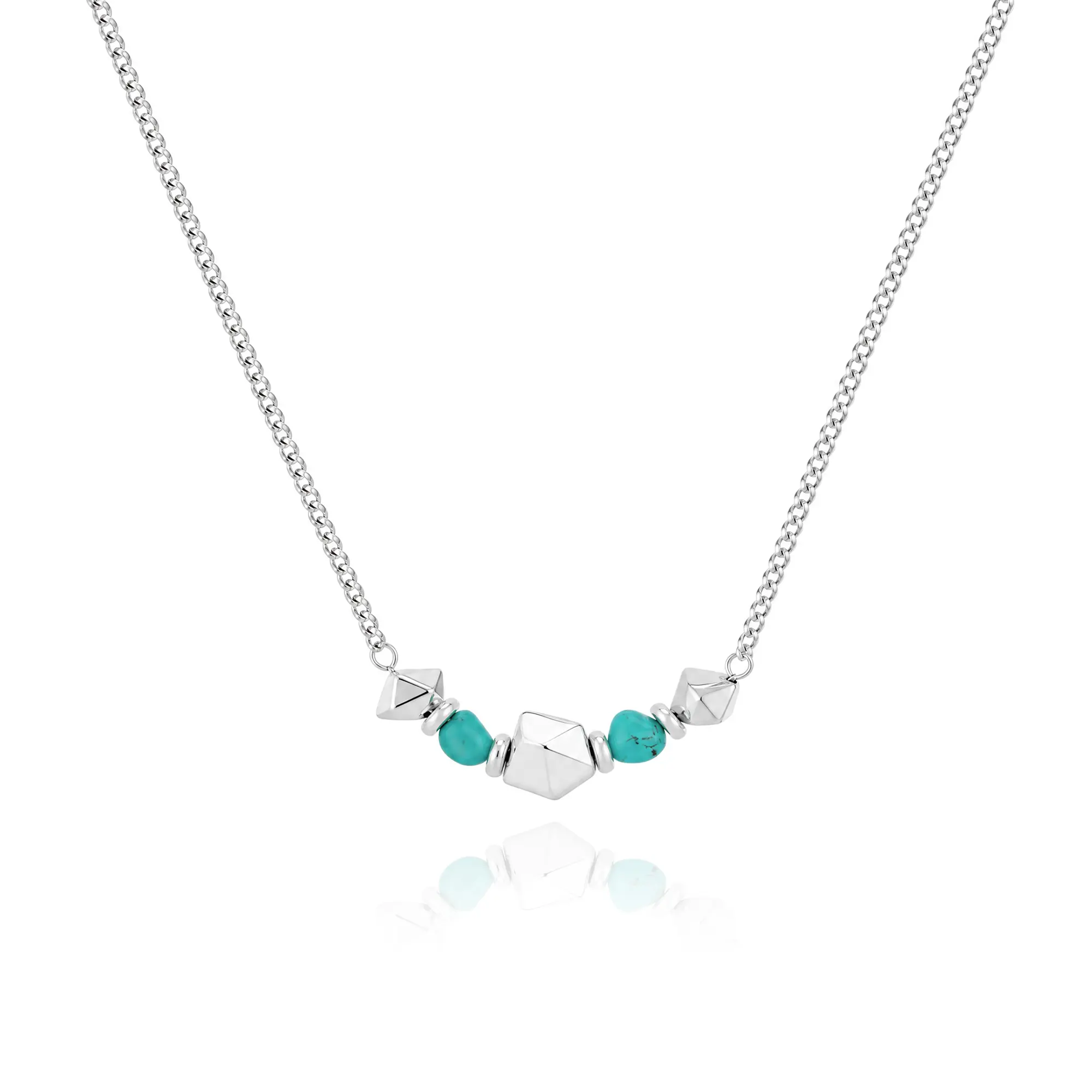 Wrangler Western 14K Gold/Silver Plated Necklece, Stone Bar Necklace for Women, Turquoise/White/Black Stone Horizontal Pendant, Southwestern Cowgirl Statement Jewelry