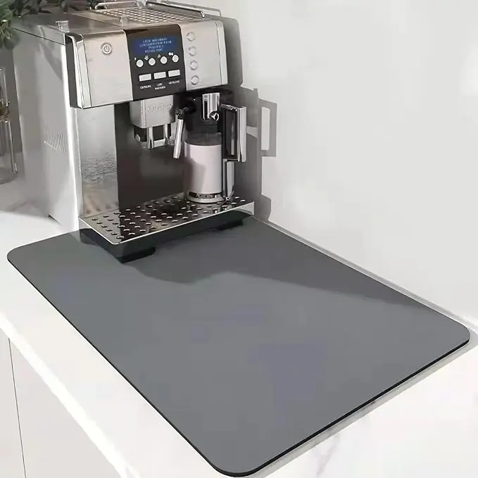 OKAKA Thick Coffee Mat - Non-Slip Rubber Backed, Stain-Hiding, Water-Resistant Dish Placemat for Kitchen Counter, Coffee Machine