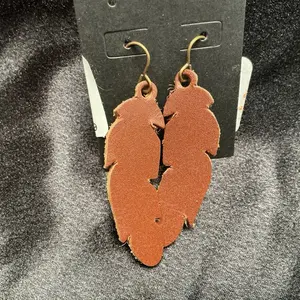 Hand Cut Full Grain or Top Grain Leather Earrings with Hypoallergenic, Nickel-Free Findings