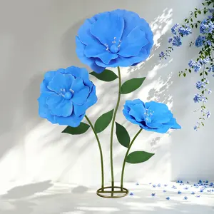 5.2FT Large Artificial Flowers for Outdoor Garden Decor, Patio, Porch, Backyard, Balcony, Faux Floral Arrangements in Pink and Blue for Home Party Decoration