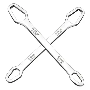Universal Self Adjusting Wrench 8–22mm Dual-Ended Self-Tightening Multifunctional Sink Tool Set Plumbing Repair Car Torque Wrenches for Tight Spaces All in One Tools Anti-Slip