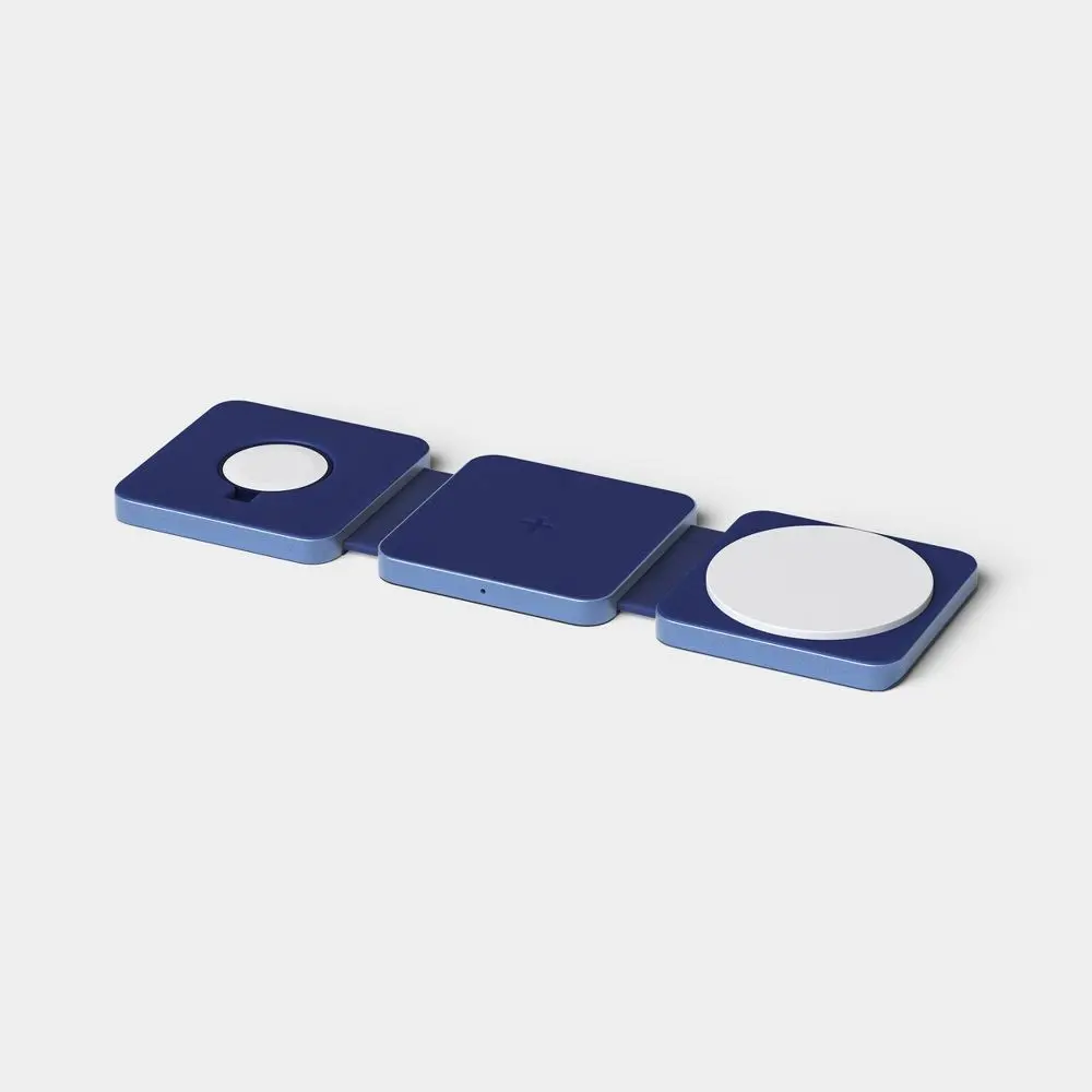 Qi2 Wireless 3-in-1 Folding Charging Pad - Future Dusk - heyday Dark Blue