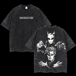 Retro Vintage Limited "Another One Bites The Dust" - JoJo's Bizarre Adventure Anime Double Printed Oversized Washed Tee Unisex Oversize Anime Manga Acid Washed Lightweight Cotton T-Shirt, Hoodies & Sweater Wash Gift For Anime Fan, Anime Lover