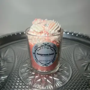 Pomegranate Sweet Scented Candle - 100% Natural Fragrance, Hand-Poured 100% Organic Soy Wax, 7oz, Perfect for Home Decor