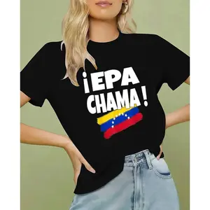 Venezuelan Flag Tee With Epa Chama Design Made In USA For Women For Men [Lolly & Lace cotton t-shirt/sweatshirt/hoodie, soft and comfortable]