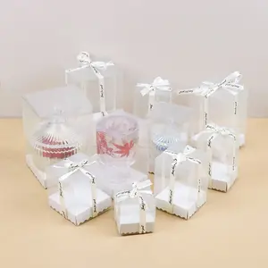 Aromatherapy Candle Packaging Gift Box Wrapping Box for Gypsum and Dripping Glue Crafts Square Transparent Plastic Gift Boxes