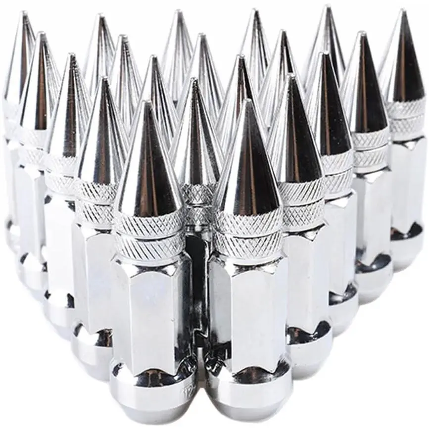 car stuff20PCS M12x1.5 Car Wheel Lug Nuts with Pointed Cap, 60mm Height Aluminum Anti-Corrosion Automotive Wheels Rims Lug Nuts, Vehicle Cap Spiked Extended Tuner,2026