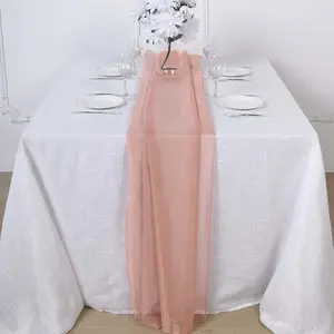 Chiffon Table Runner 6ft Dusty Rose - Lightweight Table Linen
