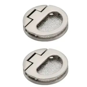 2-Pack Embedded Pull Ring Handles with Lock Mechanism, Space-Saving Hidden Design, Safe Anti-Bump, Fits Cabinets, Wardrobes, Drawers