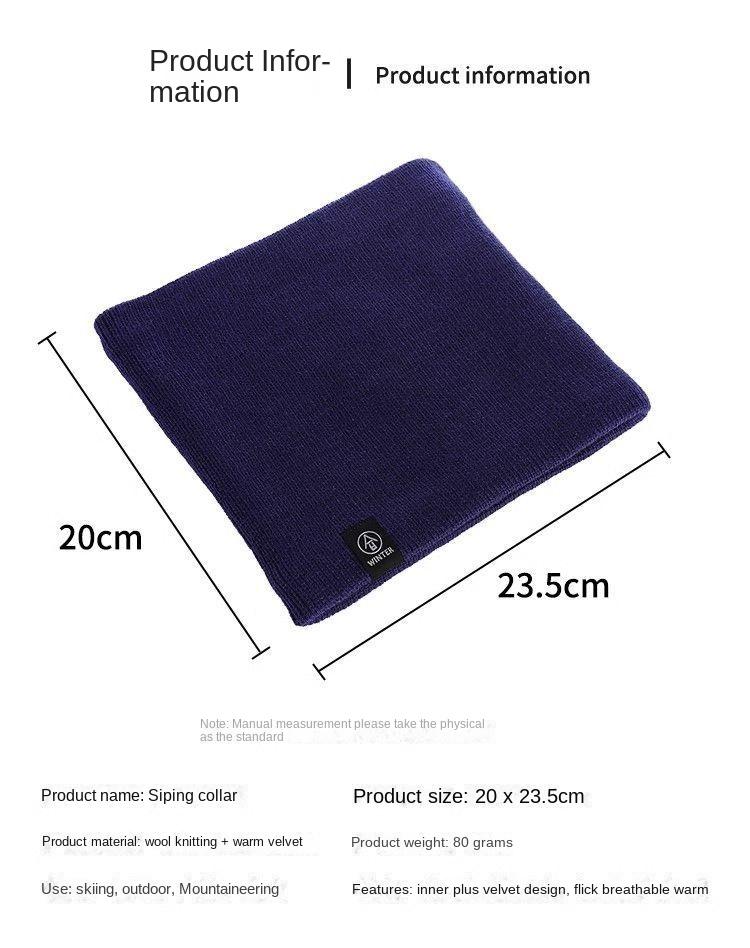 Outdoor sports warm neck cover for men and women, scarf and face mask for autumn and winter with added velvet, thickened and enlarged neck protection, specifically designed for cycling