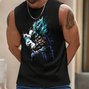 Dragon Ball DBZ Son Gohan Saiyan Unisex Summer outfits men streetwear 80s 90s graphic tees cotton Anime tank tops men gifts
