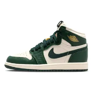 Little Kid's Jordan 1 Retro High OG Pale Ivory/Pro Green-Fir (FD2597 101)