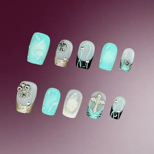 Bling by Allie MINT PUNK - 100% Handmade Press-On Nails | Resusable, Salon Quality, Long Lasting