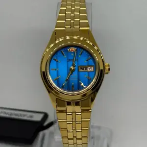 Orient Women Automatic Gold & Blue Dial Watch Classic Design Elegant Timepiece