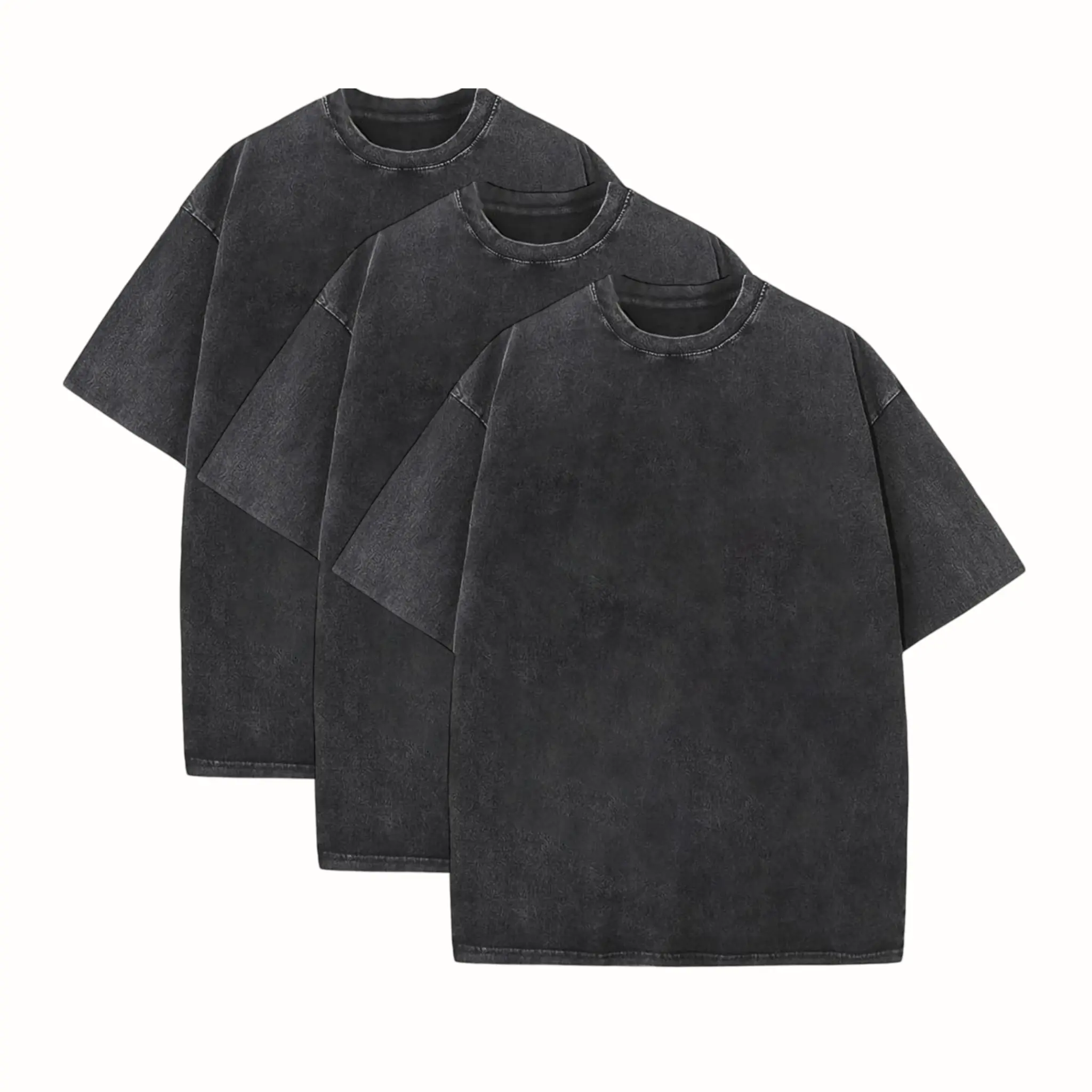 Men's Oversized Acid Wash T-Shirts Heavyweight Cotton Vintage Baggy Gym Workout Tees