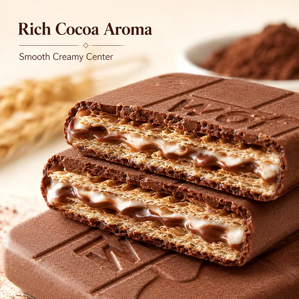 Milk Chocolate Wafer Cookies, Crispy Wafer Layers with Smooth Creamy Chocolate Filling, Crunchy Sweet Snack for Kids & Adults, Office, Travel, Coffee Time & Party Treats