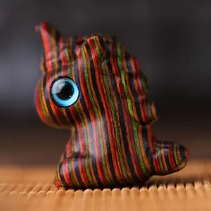 Charming Handcrafted Wooden Unicorn Statue, with Colorful Natural Grain, Perfect Home and Office Decor, Ideal Christmas Gift, Collectible Room Decor, Sculpture Desk Decor