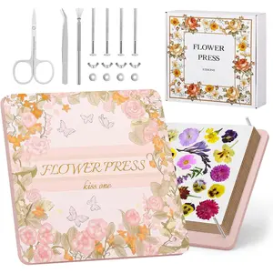 Flower Press Kit – 11"x11" Large Wooden Plant Press for DIY Pressed Flowers & Bouquet Preservation | Scrapbooking & DIY Crafts | Craft Kit for Adults & Teens | Ideal Gift for Nature & Art Lovers