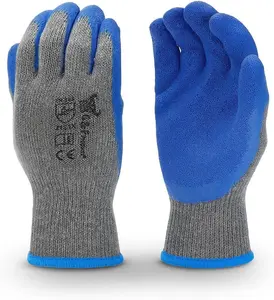 G & F Products - 3100-DZ-Parent 12 Pairs Rubber Latex Double Coated Work Gloves for Construction, gardening gloves, heavy duty Cotton Blend Blue