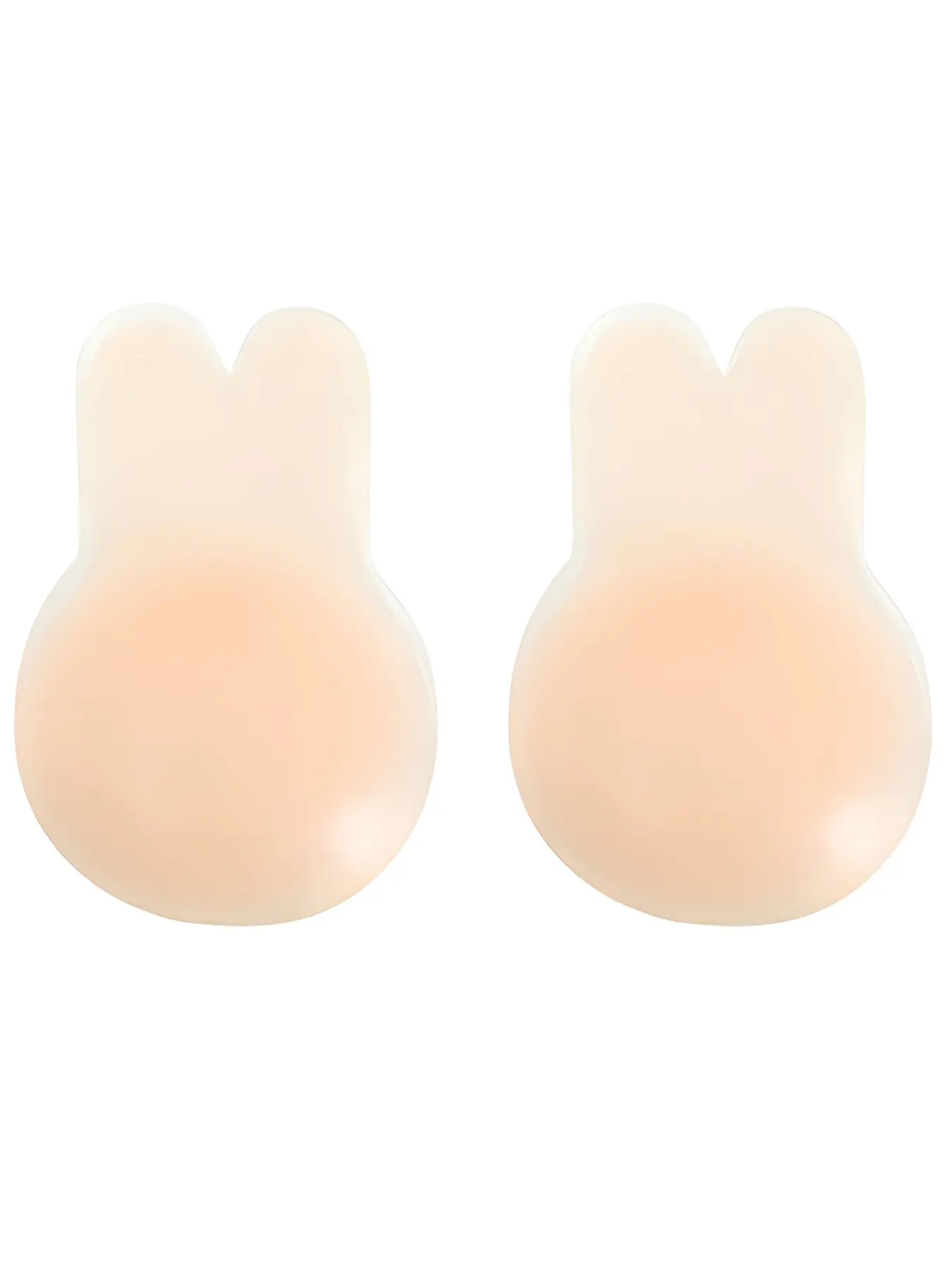Rabbit Ear Breast Stick on Nipple Covers, Silicone Adhesive Pasties, Push Up Bra for Wedding Dress, Prevents Show Through and Nipple Points