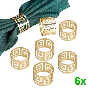 Sassy Sister Bling 6pcs Serviette Rings Alloy Napkin Holder West Dinner Towel Napkin Ring Party Decoration Table Decoration Accessories Tool Hogard