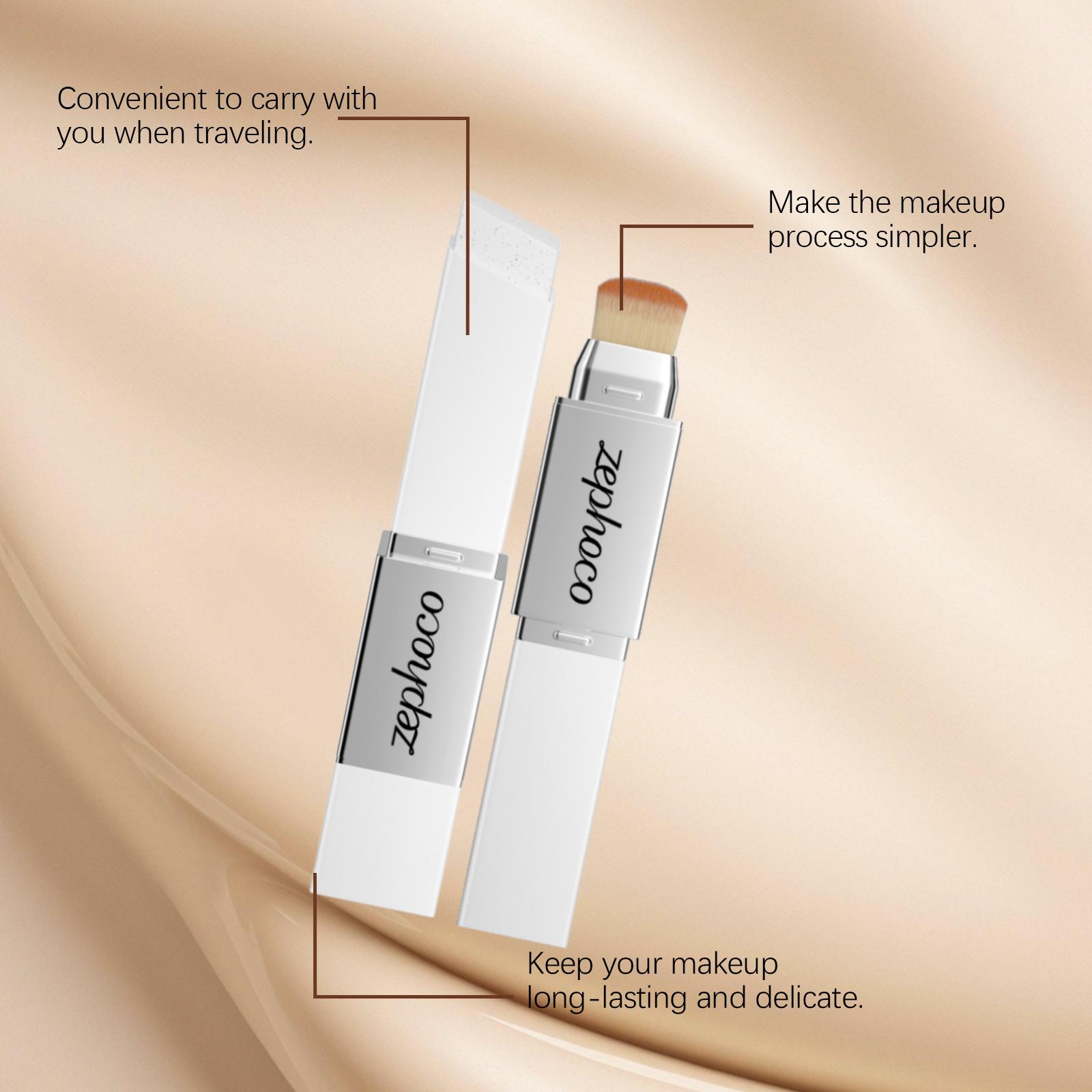 Zephoco 2-in-1 Color-Changing Foundation Stick Natural Shade Lightweight Hydrating Seamless Blending No Cakey Finish Sheer Breathable Coverage Concealer Makeup