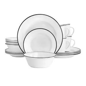 Martha Stewart 16-Piece Rimmed Fine Ceramic Din nerware Set