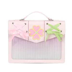 Kabaqoo Demon Slayer Mitsuri Kanroji Ita Bag | Official Style Anime Crossbody Backpack | Clear Display Panel for Pins & Charms | Perfect Gift for Otaku