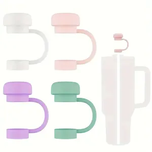 4 Silicone Straw Covers for Stanley 10mm Straws, Reusable Dust-Proof Straw Sleeves, Leak-Proof Straw Plugs, Suitable for Water Cups