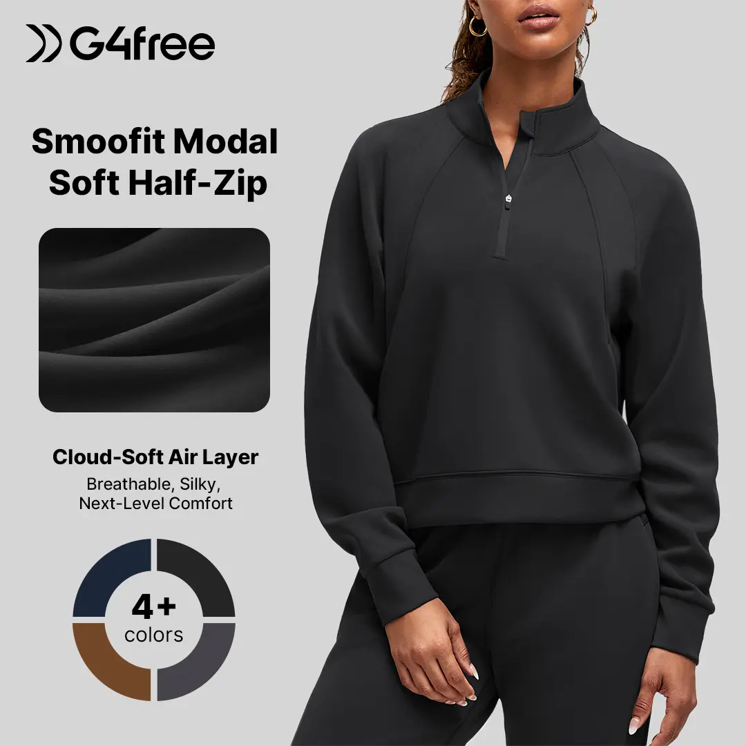G4Free Women's Casual Long-Sleeve Half-Zip Pullover Sweatshirt, Stylish Everyday Tops Outfits G4Free Women's Casual Long-Sleeve Half-Zip Pullover Sweatshirt, Stylish Everyday Tops Outfits