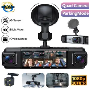4-Channel Dash Cam 360° Surround View - 3.16 Front Rear Inside Car Camera with G-Sensor, Loop Recording, 24/7 Parking Mode, All Vehiclesa