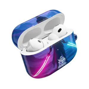 Neon Duelist Lightsaber Warrior AirPod Case | Sci‑Fi Cyberpunk