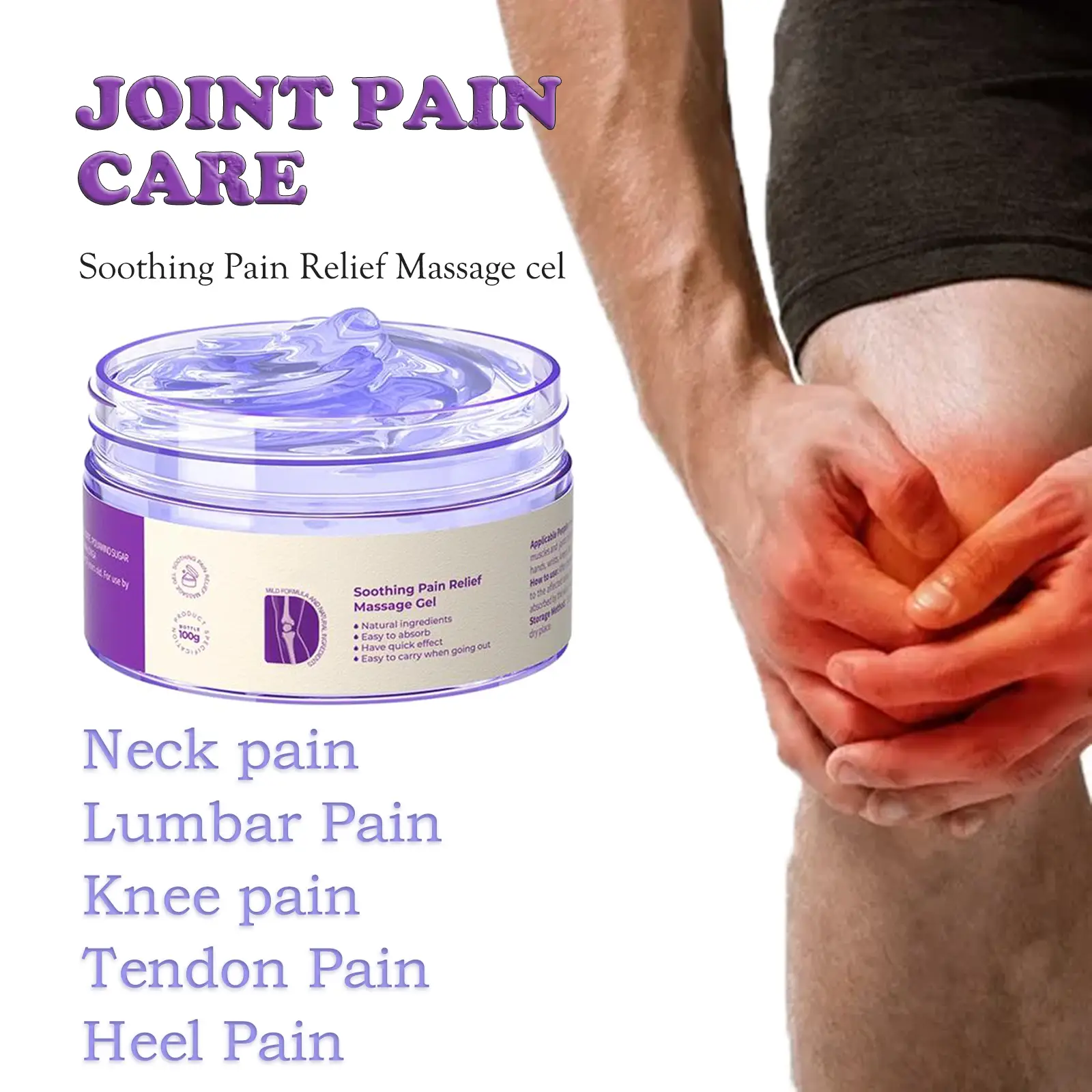 Soothing Pain Relief Massage Gel,Soothes Knees,Lumbar,Neck,Hands and Feet,Turmeric Effortlessbeauty Extract Sodium Sulfate Chondroitin Emu Oil and Oth