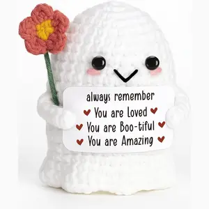 Women's Ghost Hug Crochet Plush Toy, Huggable Stuffed Animal, Unique Easter Basket Filler, Cozy Friendship Gift, Perfect for Her, Him, Best Friends, Long Distance Relationships