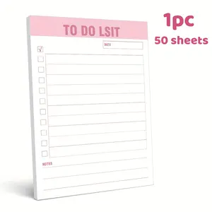 1pc 50 Page To-Do List Notepad, Daily Planner Notebook, Tearable Note Pad, Self-Discipline Planning Book, Home Task Organizer