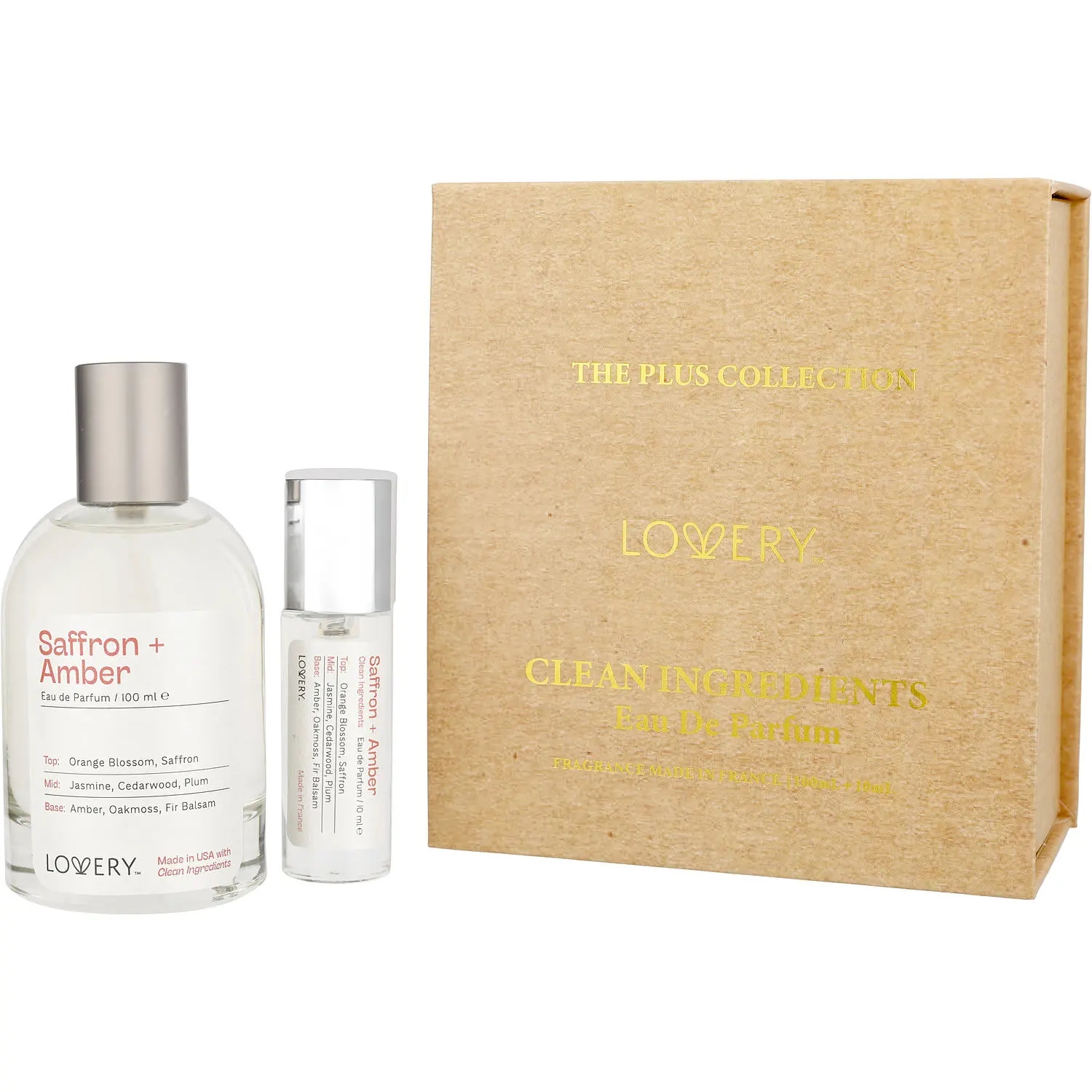 Lovery Saffron + Amber Set-Eau De Parfum Spray 3.38 Oz & Eau De Parfum Spray 0.33 Oz Mini For Unisex Lovery Saffron + Amber Set-Eau De Parfum Spray 3.38 Oz & Eau De Parfum Spray 0.33 Oz Mini For Unisex