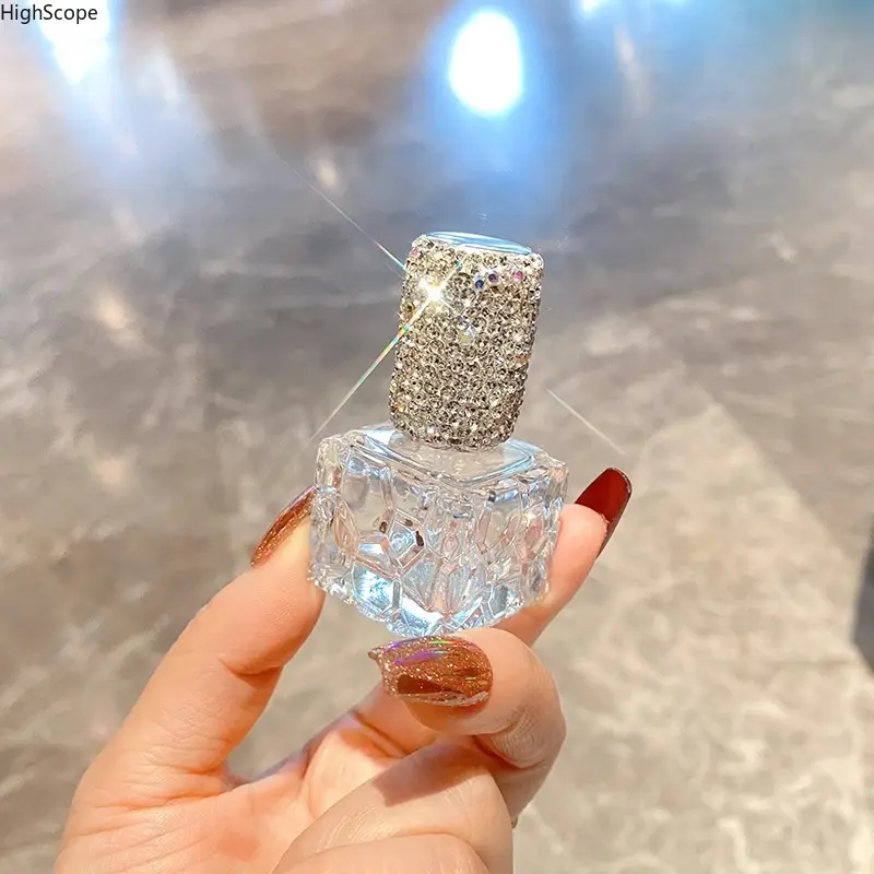 Sparkly Water Cube Empty Glass Spray Bottle - 10ml Refillable Mini Travel Product for Travel, Daily Use, Mini Travel Products