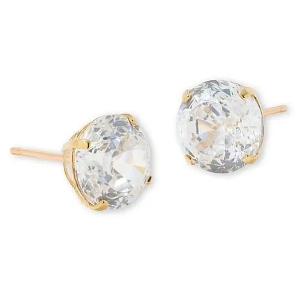 Radiance by Absolute™ 10K Gold 4ctw 100-Facet Round Stud Earrings